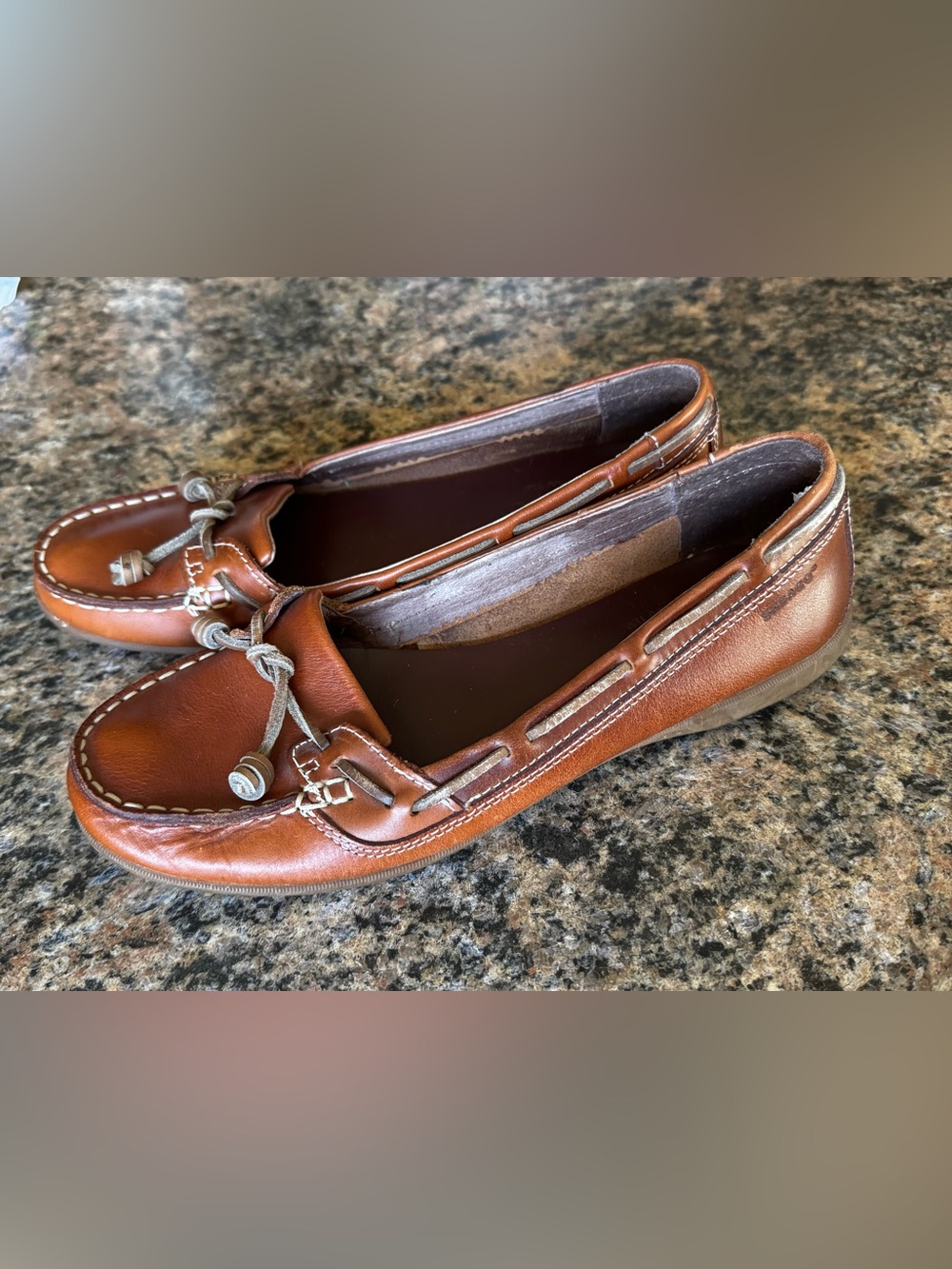 Sebago Boat Moccasin Womens 9 M Brown Leather Loafer Shoes Slip On flats Felucca